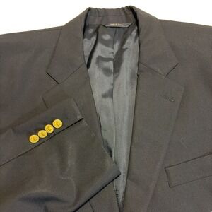 Brooks Brothers Blazer Mens 46L Black Brooksease Loro Piana Wool Canada Made